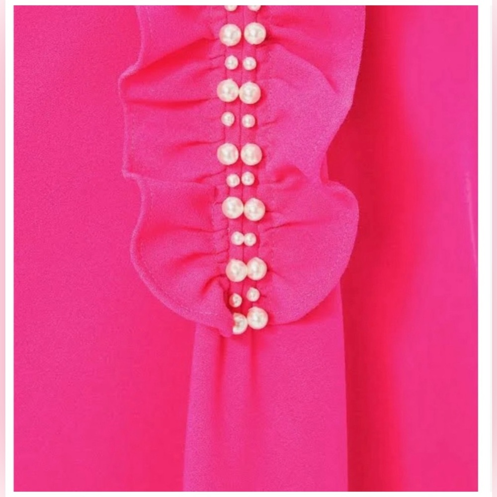 Lilly Pulitzer Pink Adalee Shift Pink Pearl Accent Midi Dress; EUC S-12 - Picture 8 of 10